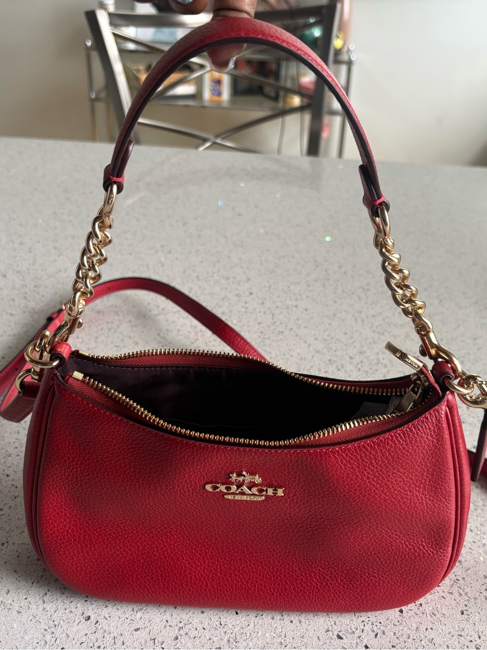COACH NWOT Red Teri Shoulder Bag w/ Gold Hardware